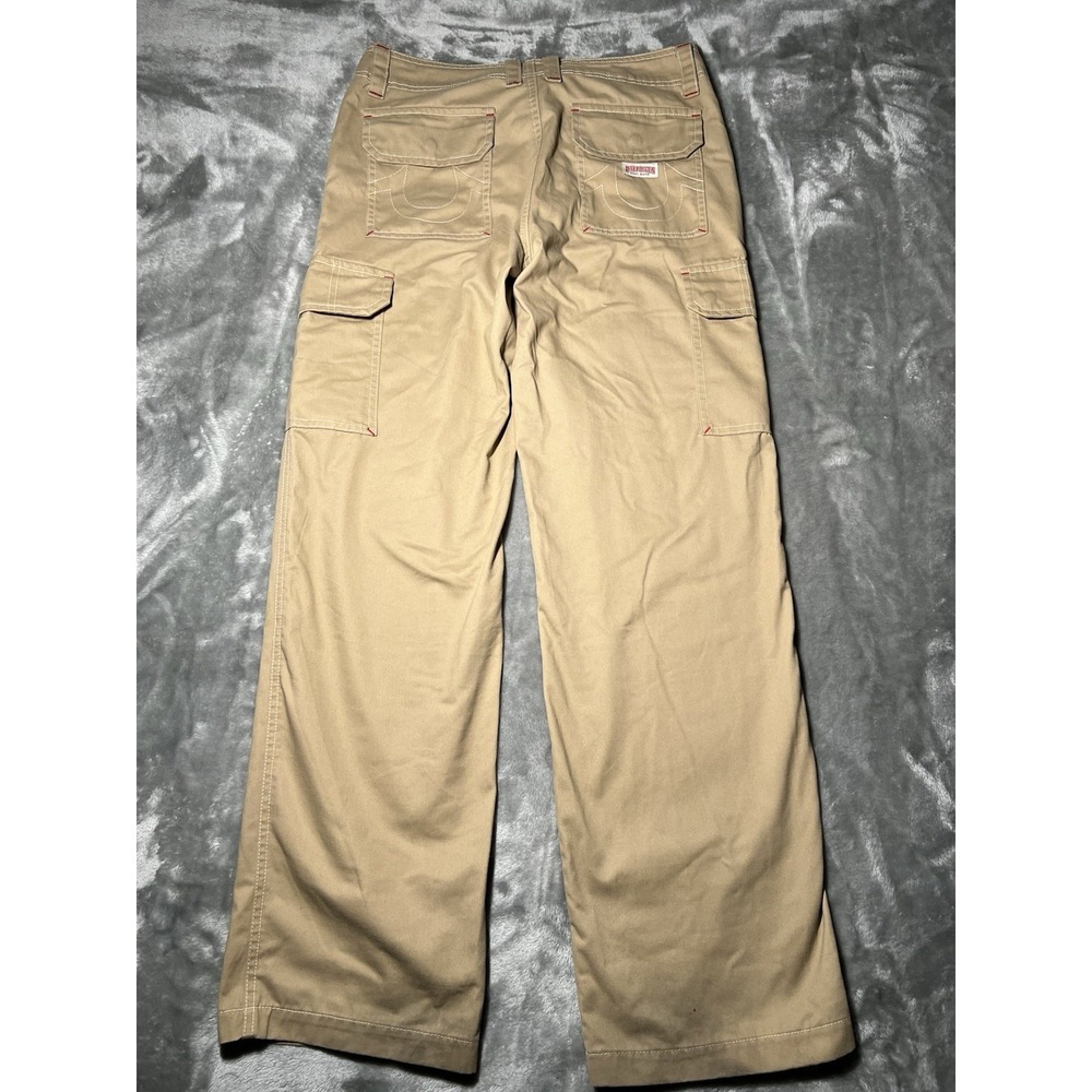 True Religion Pants Men Size 29x31 Stitch Pockets Cargo Tan Pants Y2K Utility